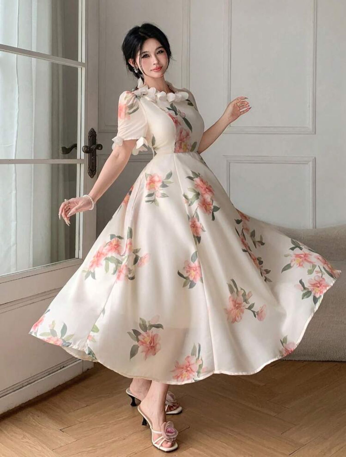 Women's Summer 3D Floral Patchwork Dress