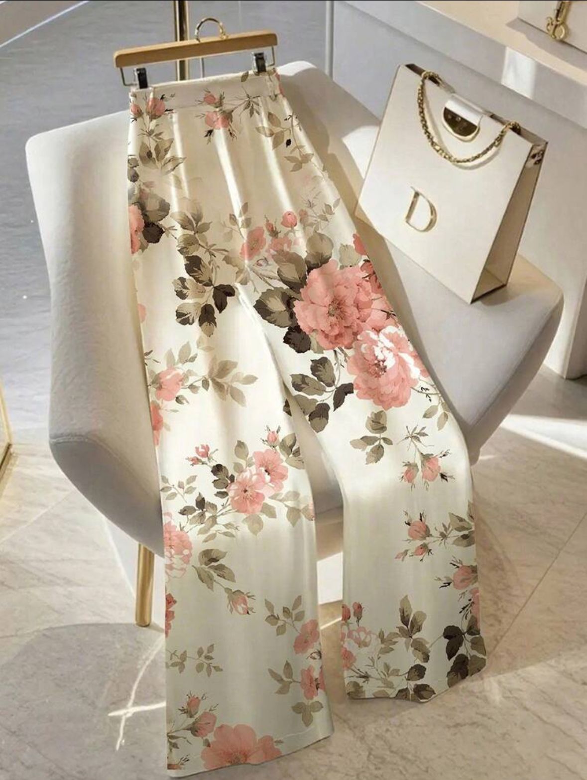 Fashionby AQ Women’s Elegant Floral Print Office Pants