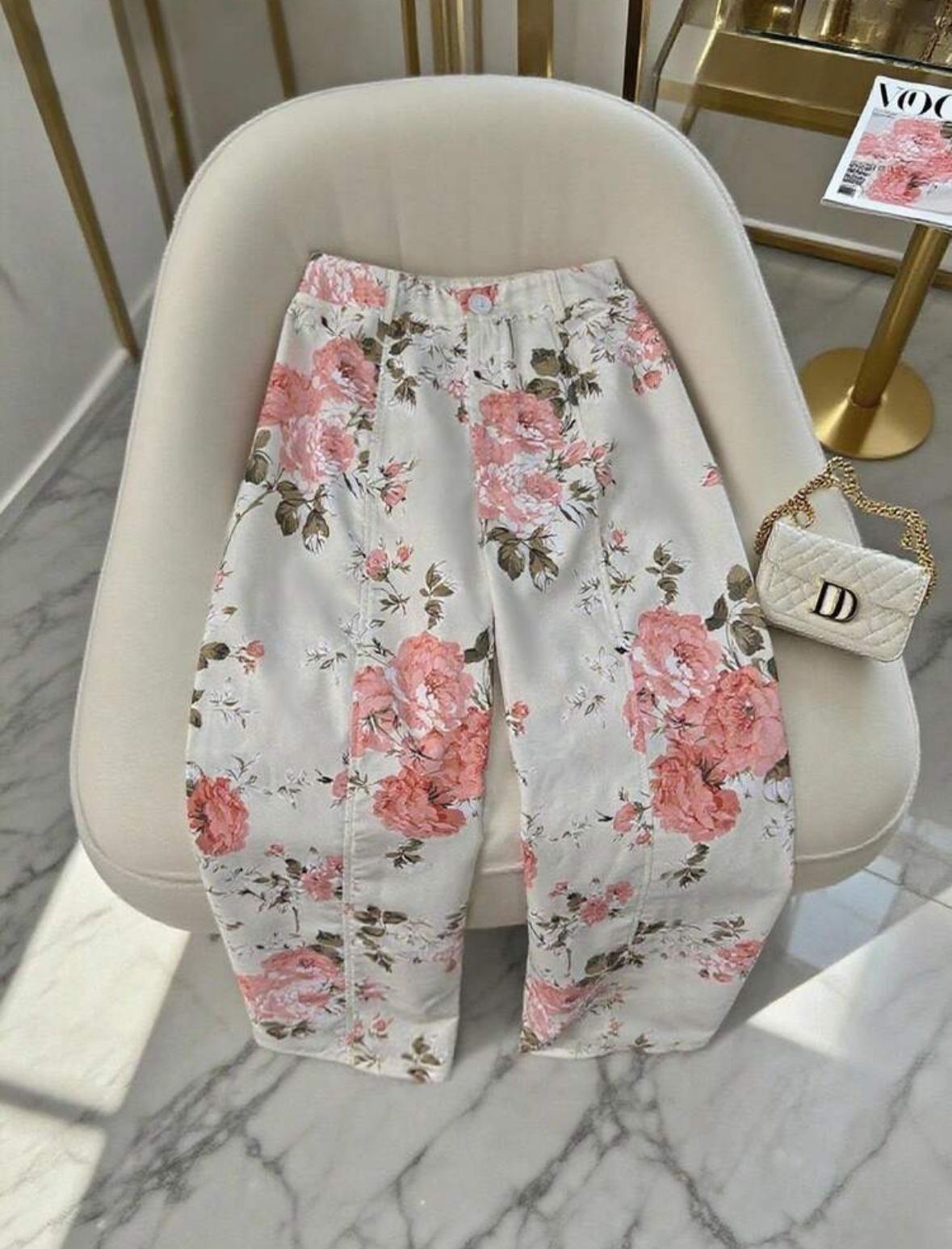 Fashionby AQ Women’s Elegant Floral Print Office Pants