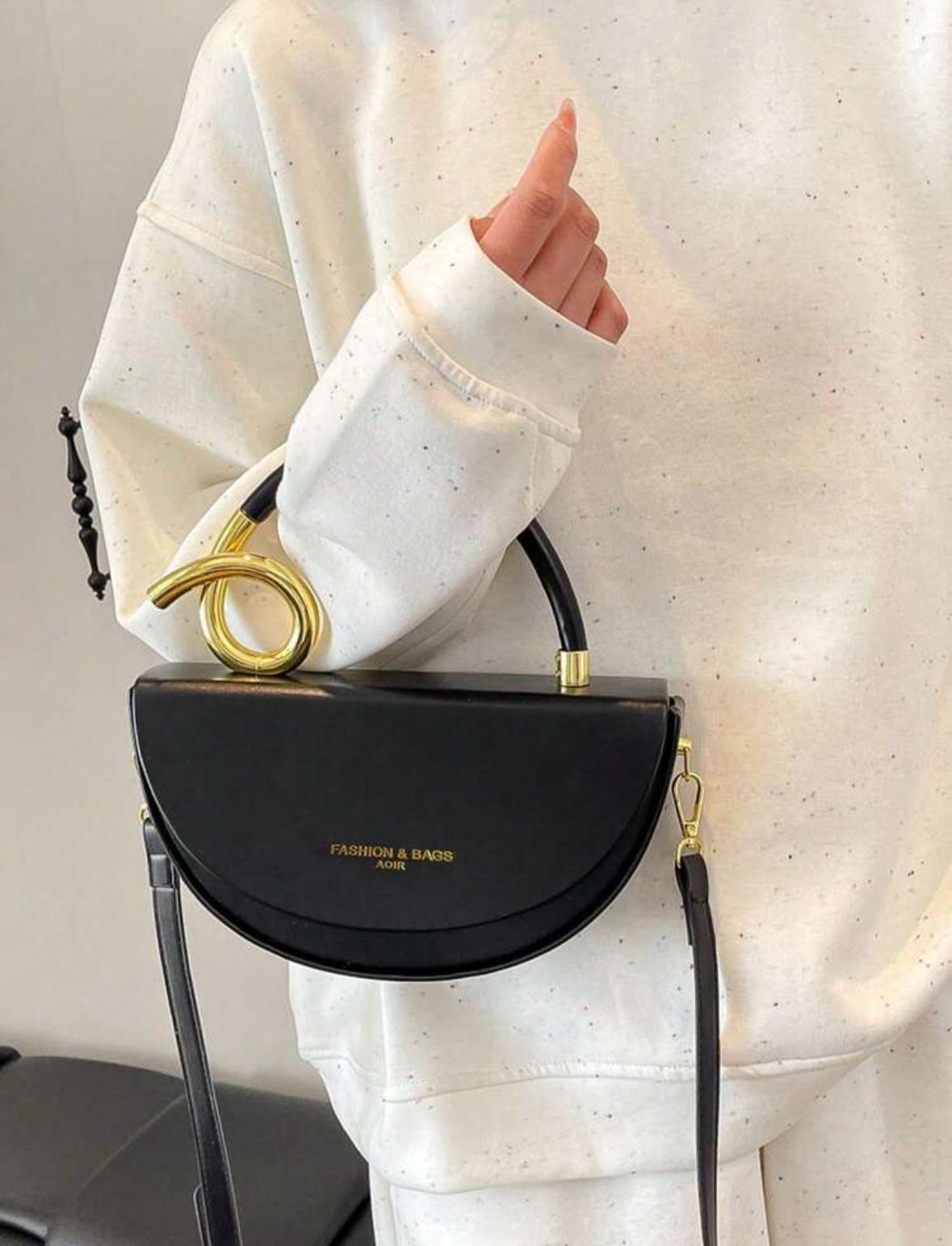 AQ Design Women's Handbag, Fashionable Retro High-Quality Textured Messenger Bag,