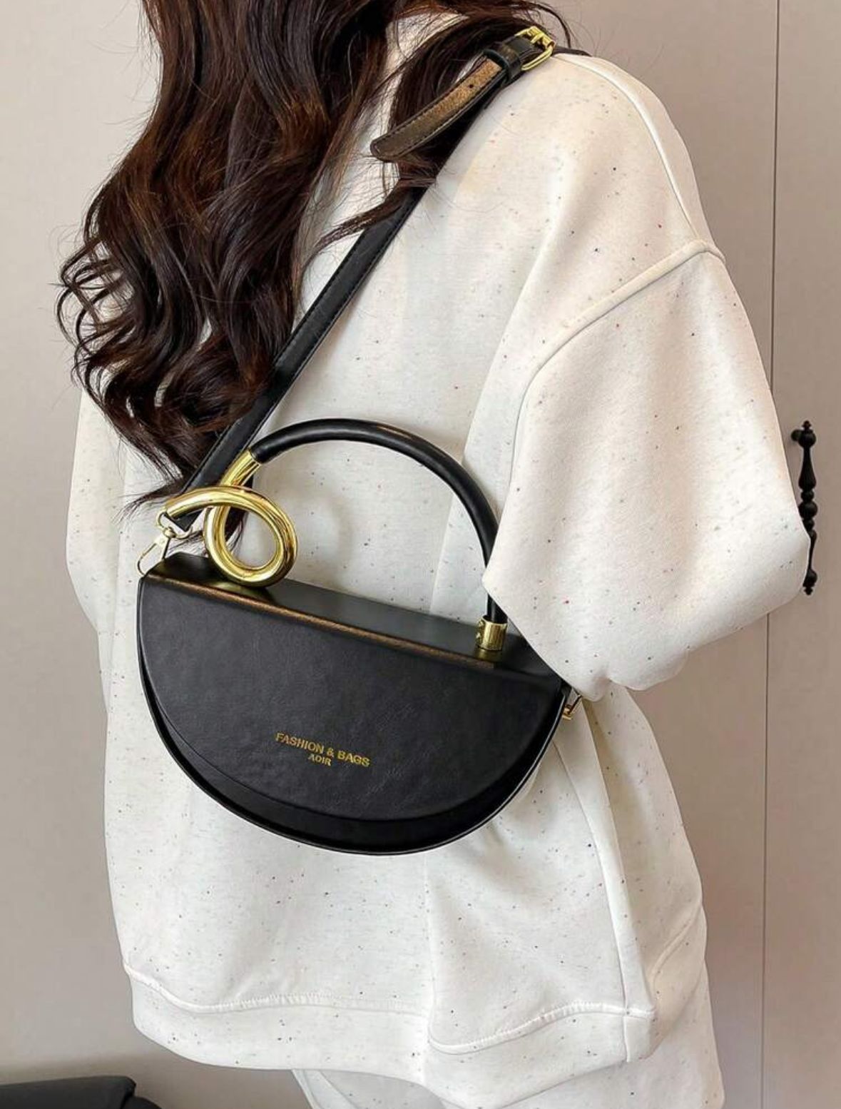 AQ Design Women's Handbag, Fashionable Retro High-Quality Textured Messenger Bag,
