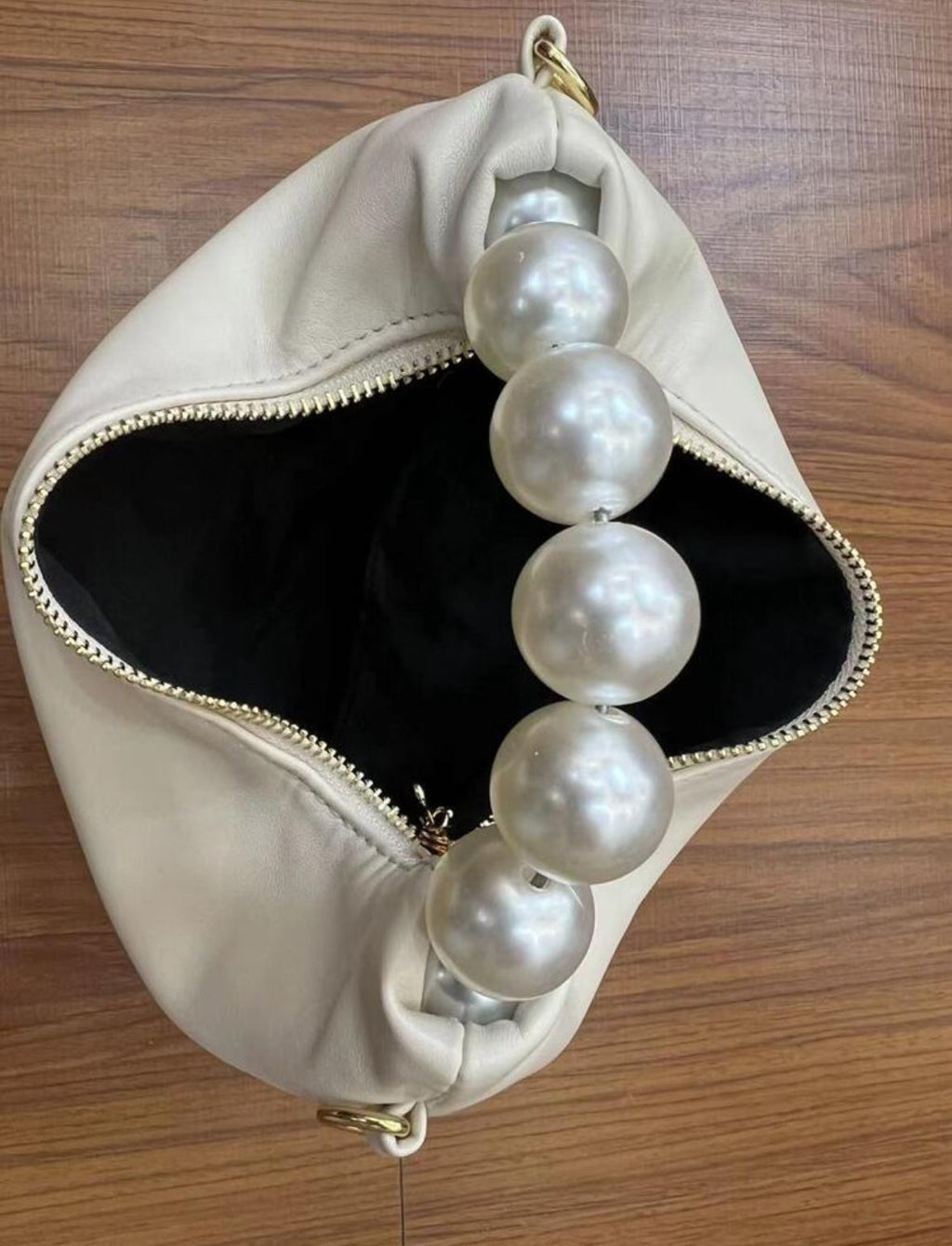 Minimalist Casual Mini Satchel Bag with Faux Pearl Decor
