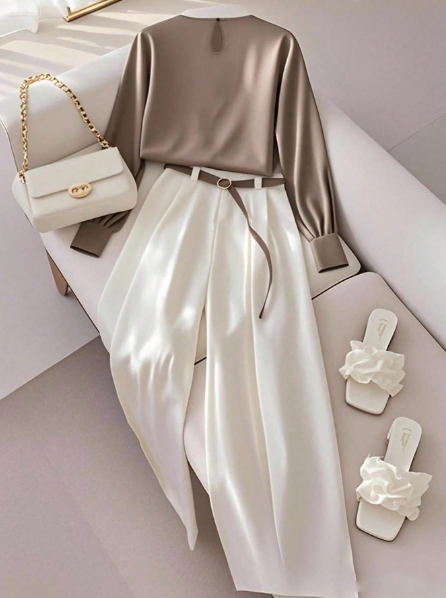AQ Elegant Lantern Sleeve Long Sleeve T-Shirt