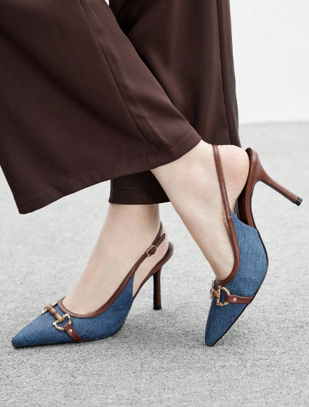 Stylish Sexy French Charm Backless Pointed Toe Party/Date Heels